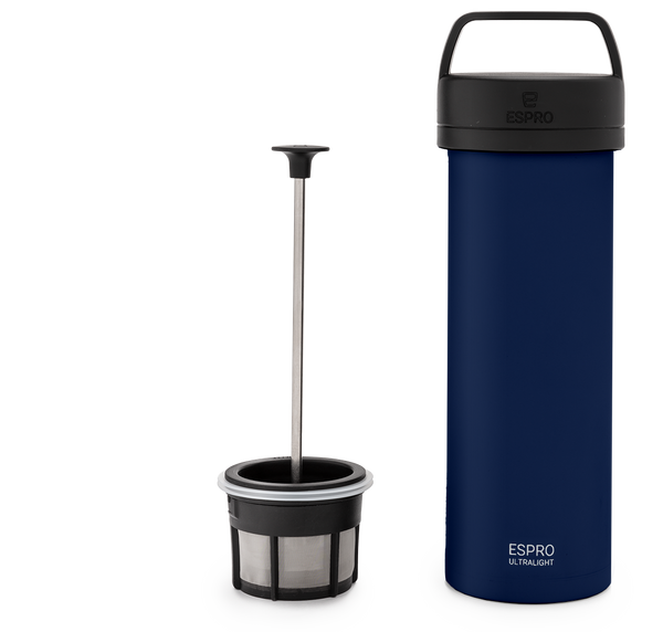 Cafetera P0 Travel Coffee Press Aegean Blue 470 ml 49,90 € - CaféTéArte Cafetera P0 Travel Coffee Press Aegean Blue 470 ml 49,90 € - CaféTéArte